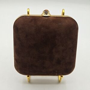INGE CHRISTOPHER Suede Brown Canteen Style Vintage Purse